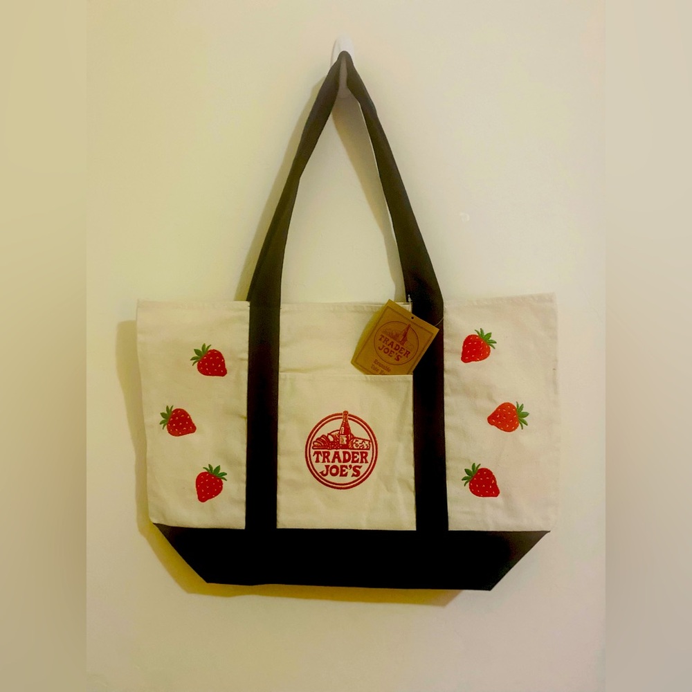 Embroidered Trader Joe’s Canvas Tote | Boho Reusable Market Bag | Gift Idea - Picture 3 of 4